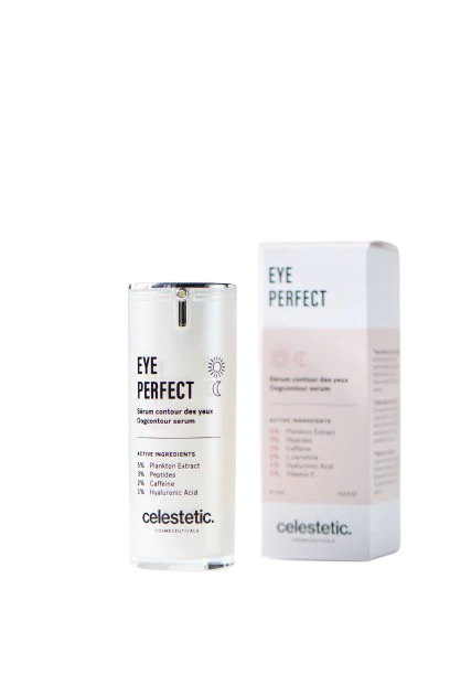 EYE PERFECT l Turvotusta ja tummia silmänalusia häivyttävä silmänympärysseerumi l Celestetic
