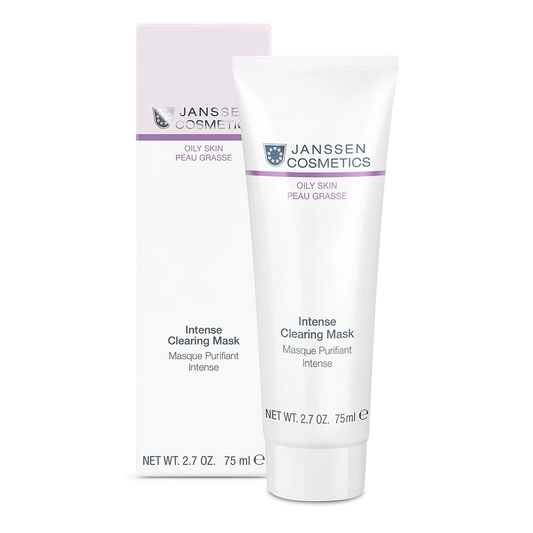 INTENSE CLEARING MASK l Syväpuhdistava savinaamio epäpuhtaalle, rasvoittuvalle & kiiltelevälle iholle l Janssen Cosmetics